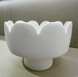 FLEUR Large Footed Bowl -White