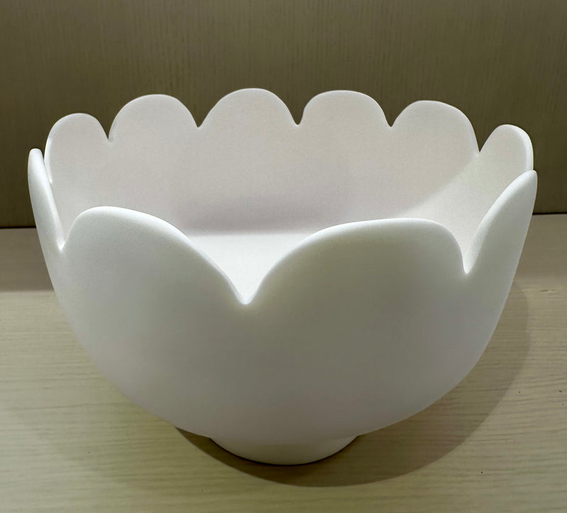 FLEUR Large Footed Bowl -White