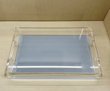 SILVER ACRYLIC VANITY TRAY