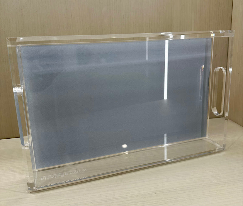SILVER ACRYLIC VANITY TRAY