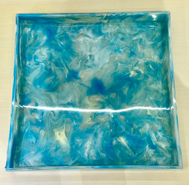 OTTOMAN TRAY -BAHAMA BLUE