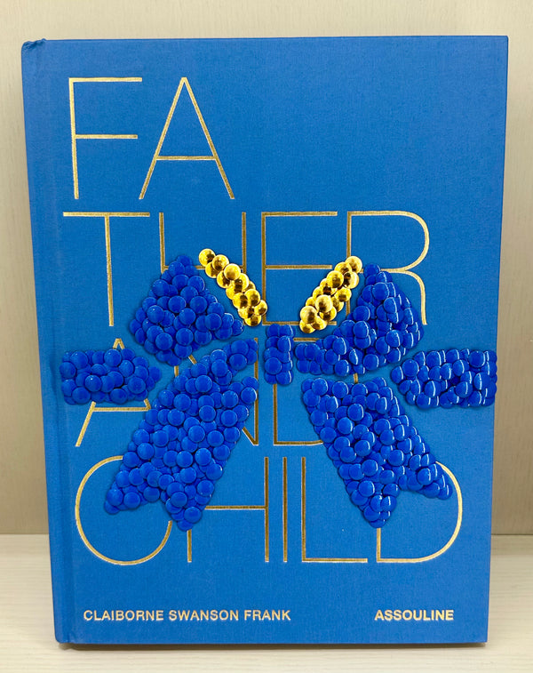Father & Child w\Blue and Gold Bow