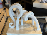 13" NINOVE QUARTZ RESIN ELEPHANT STATUARY, WHITE