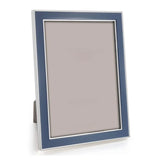 Denim Enamel & Silver Frame