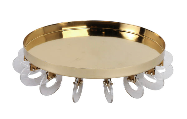 GOLD BOWL WITH ACRYLIC RING BASE