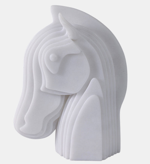 12X10"RESIN HORSE HEAD SCULPTURE, WHITE