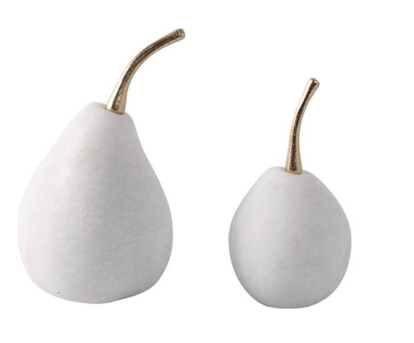 BAIROIL QUARTZ RESIN PEARS, WHITE/GOLD