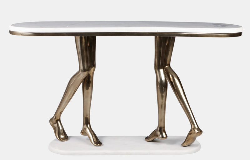 CONSOLE TABLE WITH MARBLE TOP