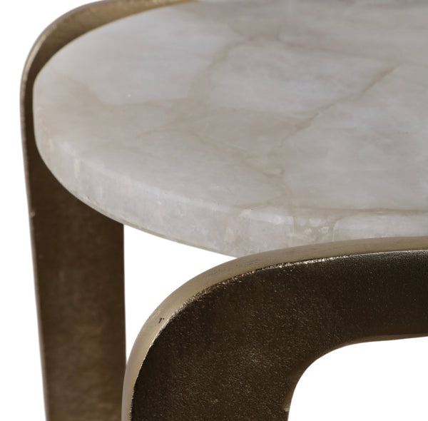 22" LARIMORE QUARTZ TOP ACCENT TABLE
