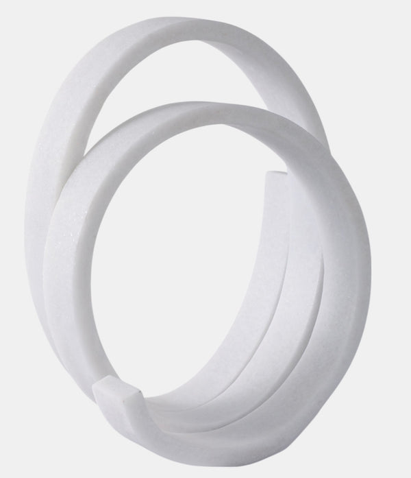 12X10" LOOPY RESIN OBJECT, WHITE