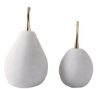 BAIROIL QUARTZ RESIN PEARS, WHITE/GOLD