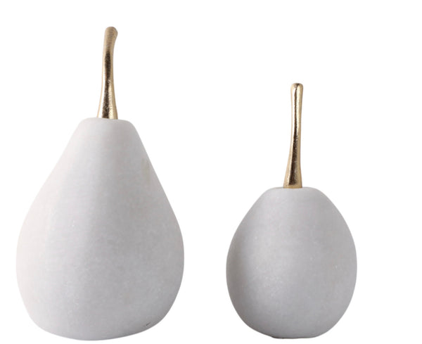 BAIROIL QUARTZ RESIN PEARS, WHITE/GOLD