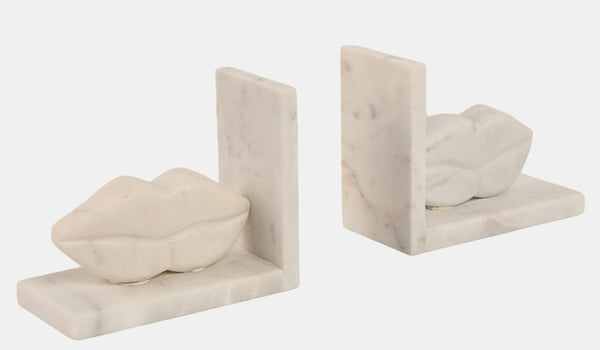 LIPS MARBLE BOOKENDS SET OF TWO