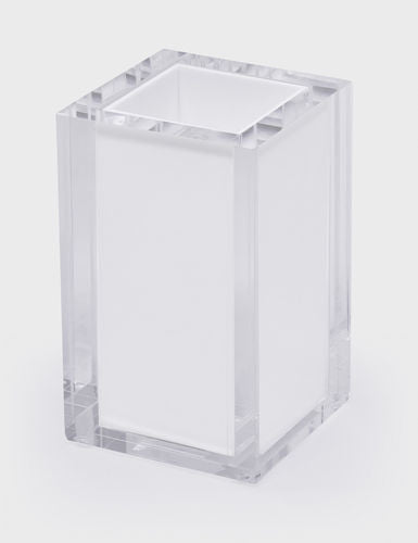 Acrylic Tooth Brush Cup w/White Insert