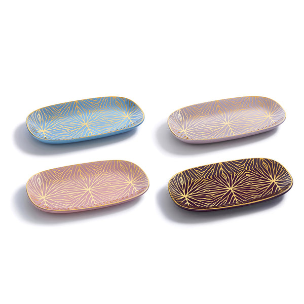 Talianna Lily Pad Catchall Tray, Sky Blue & Gold