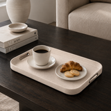 Large Serving Tray with Metal Handles