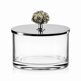 Medium Round Box w/ Pyrite Stone - Gold Plated