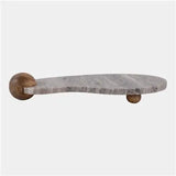 Curvy Marble Tray On Wood