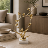 ORCHIDS IN BLOOM SCULPTURE, LARGE BRASS