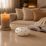 Porcelain Accent Piece w/ Gold Orbs
