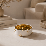 Porcelain Bowl w/ Gold Orbs