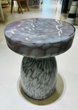18" ROSARIO SMALL ART GLASS TABLE, PINK