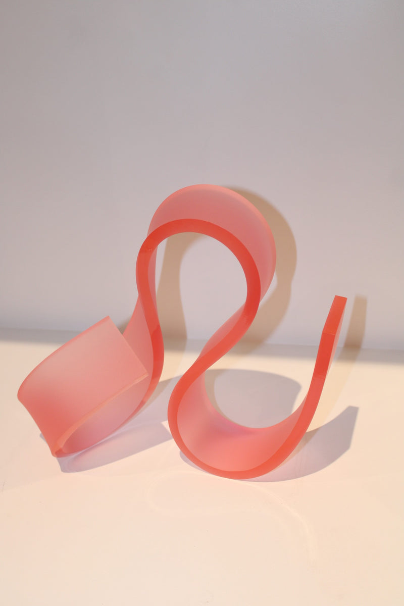 Paster Pink Acrylic Sculpture Curly