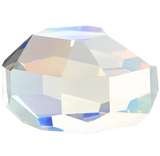 Multicolored faceted crystal on a white background