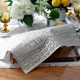 Challah Cover Hebrew Type Silver