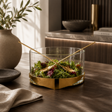 Sava 24K Gold Plated Salad Bowl W/ Servers 2.8L