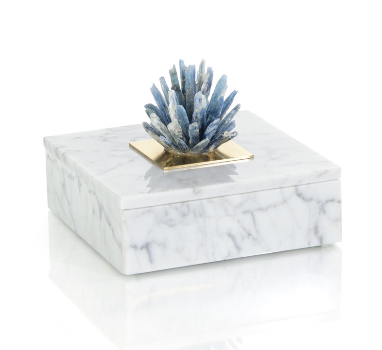 Cyanite Starburst and Marble Box