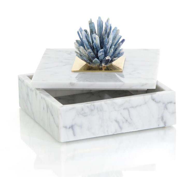 Cyanite Starburst and Marble Box