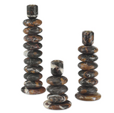 Washed Stones Candleholders, S/3