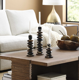 Washed Stones Candleholders, S/3