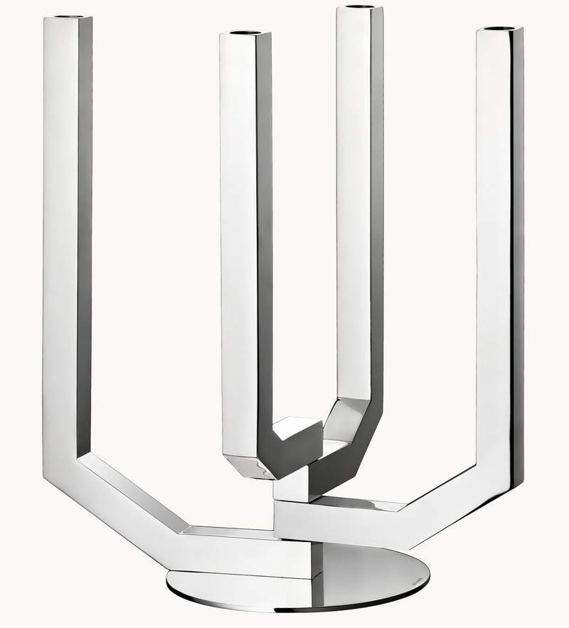 ARBORESCENCE Stainless Steel 4-Arm Candelabra