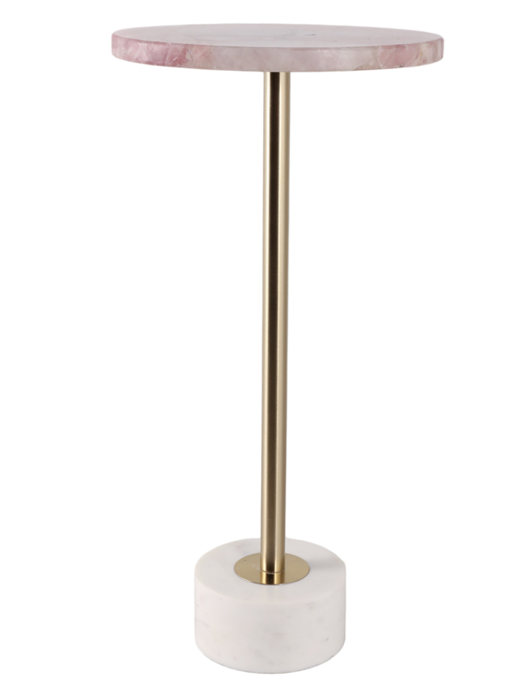 DUNCAN PINK QUARTZ ACCENT TABLE