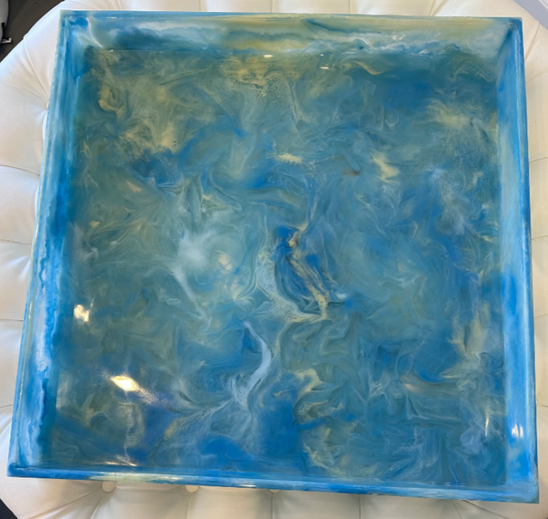 OTTOMAN TRAY -BAHAMA BLUE