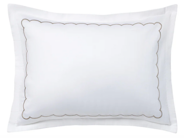 DH Scallop Hotel Linen Sham-Taupe