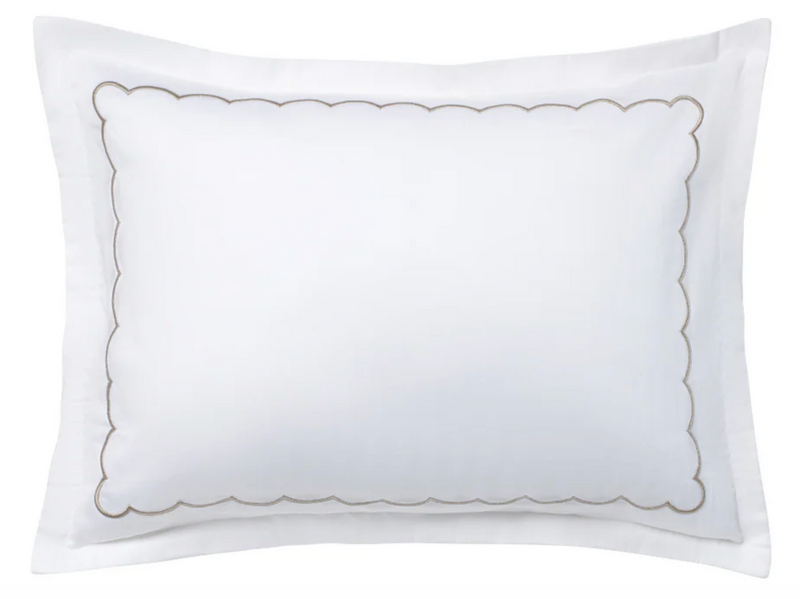 DH Scallop Hotel Linen Sham-Taupe