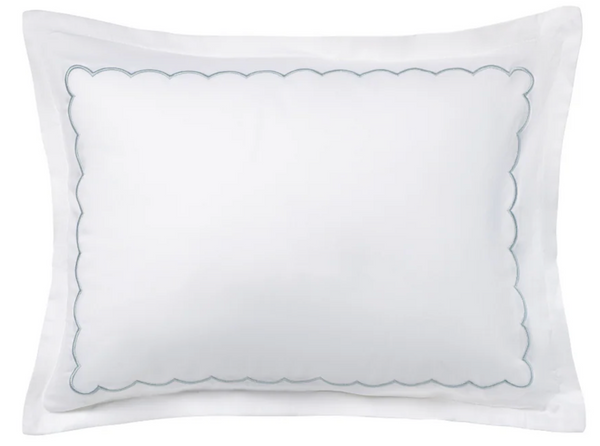 DH Scallop Hotel Linen Sham - Blue