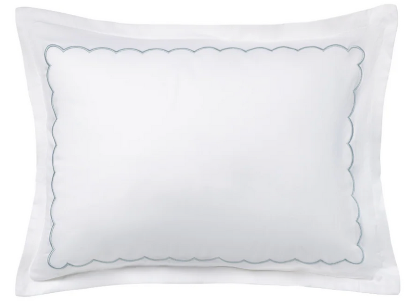 DH Scallop Hotel Linen Sham - Blue