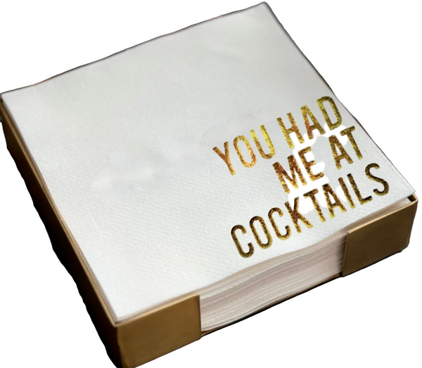 Brass Plated Cocktail Set with 'You Had Me at Cocktails'