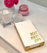 Brass Plated Guest Towel Set with 'Best. Guest. Ever'