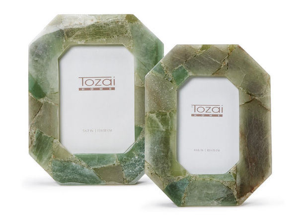 Green Quartz Photo Frame Set of Two