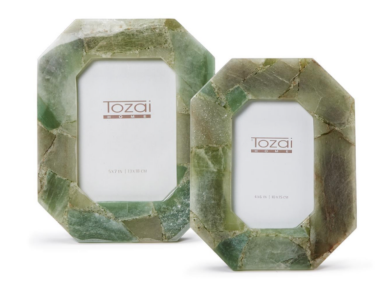 Green Quartz Photo Frame Set of Two
