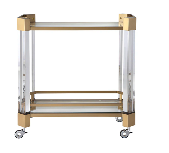 Pinnacle Bar Cart Satin Brass