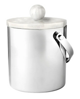 Azure Matte White Resin & Stainless Steel Ice Bucket