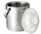 Azure Matte White Resin & Stainless Steel Ice Bucket