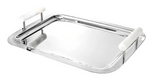 Azure Matte White Resin & Stainless Steel Tray