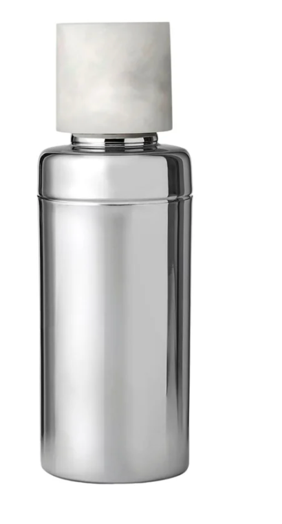 Azure Matte White Resin & Stainless Steel Cocktail Shaker